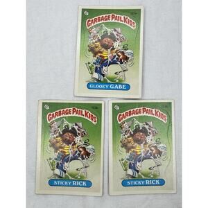 1986 Garbage Pail Kids Lot of 3 Glooey Gabe Sticky Cards Original Series Raw